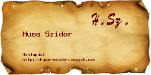 Huss Szidor névjegykártya